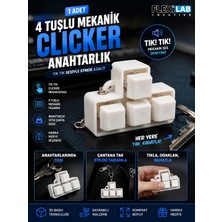 Flexilab Creative 4 Tuşlu Mekanik Clicker Anahtarlık Tik Tik Sesli Fidget Oyuncak 3D Baskı Çanta Süsü