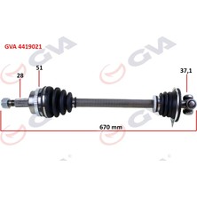 GVA Aks Komple Sol Renault Master Iı 98>06 Opel Movano A 98>01 1.9dci 2.2dci 2.5dci 2.8dci 51DİŞ 670MM