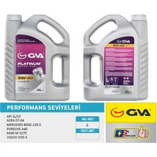 GVA Motor Yağı 5W40 4 Lt Platınum Tam Sentetik Apı Sl/cf