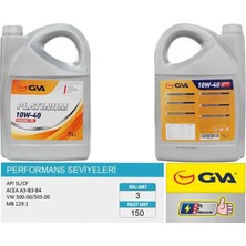 GVA Motor Yağı 10W40 7 Lt Platınum Yarı Sentetik Apı Sl/cf