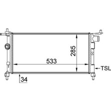 Mahle Radyatör Corsa B-Tıgra-Combo 1.2-1.4-1.4 16V Klimasız Mek 530X285X34
