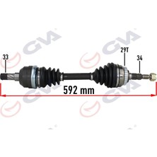 GVA Komple Aks Sol Opel Vectra A 1.8-2.0 88-95 -Astra F 92-98 -Calıbra A 89-97 Abs Li 29DİŞ 592MM