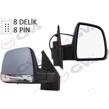 GVA Dış Dikiz Aynası Sağ Doblo 11> Elektrikli Sinyalli Astarlı Tek Cam Sensörlü Konveks 8 Fiş VM-668EHPSR