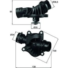 Mahle Termostat 88 C Bmw M47 M57 E90 E87 E46 E91 E92 E93 E60 E61 E64 E65 E83 E70