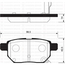 SANGSIN Arka Fren Balata Toyota Aurıs. Corolla 1.6l 1zr-Fe ZRE151 07-11 / 1.33L 1nr-Fe NRE150 6 Vites 10->