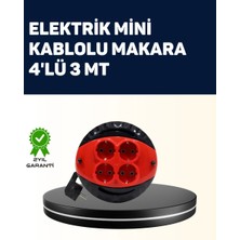 Epilons Ev Ve Ofis İçin 3 Metre Kablolu 4 Priz Makarası