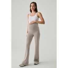 Penye Mood Yüksek Belli Ispanyol Paça Tencel™ Hamile Pantolonu