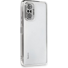 Newface Xiaomi Redmi Note 10 Pro Crystal Shield Lensli Silikon (Lens Protector / Kamera Koruyucu Kılıf) - Gümüş