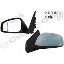 GVA Dış Dikiz Aynası Sol Megane-Fluence 08> Elektrikli Isıtmalı Sinyalli Sensörlü Isıtmalı Astarlı Asferik 9 Fiş VM-6138EHPSAL