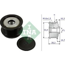 Ina Alternatör Kasnağı 39.2mm Cmax-Fıesta Vı-Focus Iıı-Kuga Iı-Transit-Connect-Courıer 1.5-1.6-2.0tdci
