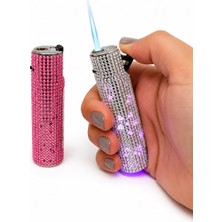 Onr Store 2\'li Paket Taş Kaplama Pürmüz Alevli Gaz Dolumlu Çakmak – LED Işıklı