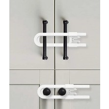 Colezium 4 Adet Çuk Koruma Kilidi - Slide Dolap Çekmece Kilidi Sürgülü Kilit