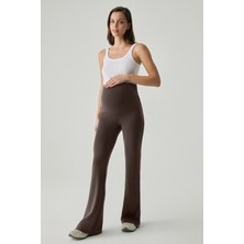 Penye Mood Yüksek Belli Ispanyol Paça Tencel™ Hamile Pantolonu