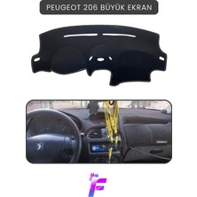 E-BİZ Peugeot 206 Büyük Ekran Uyumlu Torpido Örtüsü | Güneşten Korur | Kolay Montaj | Tam Uyum | T78