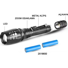 Colezium Profesyonel Tx6 Şarjlı Zoomlu El Feneri WT-241