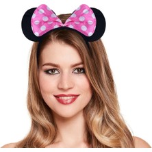 Colezium Pembe Fiyonklu Minnie Mouse Tacı Mini Kulak