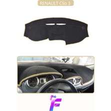 E-BİZ Renault Clio 3 Uyumlu Torpido Örtüsü | Yansıma Önleyici | Tam Koruma | Kolay ve Hızlı Montaj | J55