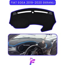 E-BİZ Fıat Egea (2019-2020) Ekranlı Uyumlu Torpido Örtüsü | Çatlama ve Isıya Karşı Tam Koruma | TB23
