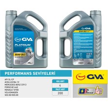 GVA Motor Yağı 5W30 4 Lt Platınum Tam Sentetik Apı Sl/cf