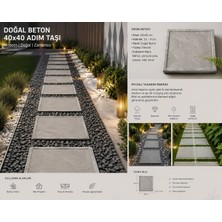 Beton Adım Taşı 5 Adet Peyzaj ve Yürüyüş Yolu Taşı Doğal Gri 40X40