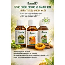 Organix 3'lü Doğal Bakım Yağı Seti - Soğuk Sıkım Kayısı+Badem+Argan Yağı Detoks ve Leke ve Karşıtı 3 x 50ML