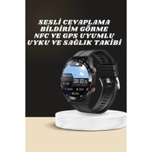 Akıllı Bayi Akıllı Saat Amoled Ekran Metal ve Deri Kordonlu Uyku ve Sağlık Takibi Titreşimli