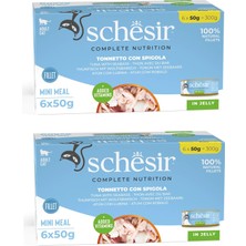 Schesir Ton ve Levrek Tam ve Dengeli Jöleli Multipack Kedi Konservesi 6 x 50 Gr. 2 Li Paket
