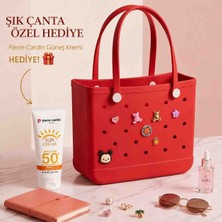 Velline Kadın Plaj  Çanta – Delikli Eva Malzeme – Suya Dayanıklı – Güneş Kremi Hediyeli