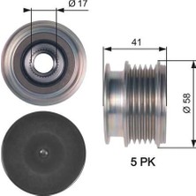 Gates Alternatör Gergi Kasnağı Ford Mondeo Iv 2.5-Smax 07 > Volvo S40-V50-S60-V60-SC60-V70-XC70-S80-XC90