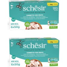 Schesir Ton ve Çipura Tam ve Dengeli Jöleli Multipack Kedi Konservesi 6 x 50 Gr. 2 Li Paket