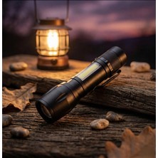 Cata CT-8024 USB Şarjlı LED El Feneri Cob Yan Aydınlatmalı Güçlü El Lambası