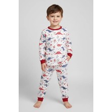 Diamondstar Erkek Çocuk Dinazor Desenli%100 Pamuklu Pijama Takımı  1/8 Yaş
