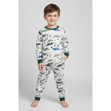 Diamondstar Erkek Çocuk Dinazor Desenli%100 Pamuklu Pijama Takımı  1/8 Yaş