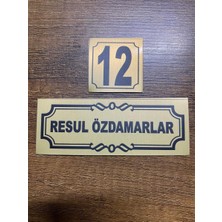 Outdoor One Kapı İsimliği Klasik Ev Dış Kapı İsimliği Çelik Kapı İsimliği Gold0025