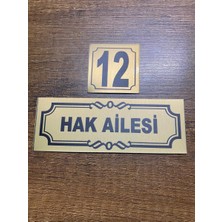 Outdoor One Kapı İsimliği Klasik Ev Dış Kapı İsimliği Çelik Kapı İsimliği Gold0023