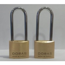 Doras Ersa 2'li Set Uzun Kanca Pas Pirinç Asma Kilit 40 mm