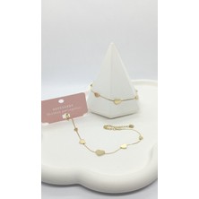 Gold Renk Mini Kalpli Bileklik