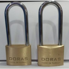 Doras Ersa 2'li Set Uzun Kanca Pas Pirinç Asma Kilit 50 mm
