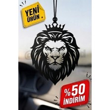 Toptan3D Taçlı Aslan Ayna Süsü, Araba Süsü, Aslan Dikiz Aynası Süsü - Eşe, Dosta, Sevgiliye Araba Hediyesi - Çift Taraflı Ayna Süsü