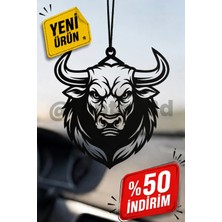 Toptan3D Boğa Ayna Süsü, Araba Süsü, Boğa Dikiz Aynası Süsü - Eşe, Dosta, Sevgiliye Araba Hediyesi - Çift Taraflı Ayna Süsü (10 Cm)