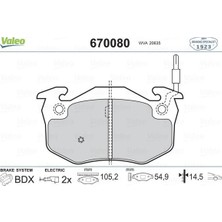 Valeo Ön Balata Renault R5 72>85 Clıo I 91>98 Express 85>92 Twıngo I 93>07 Fişli 7701203842-7701205277-7701202517