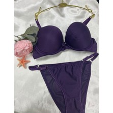 Nivene Mor Çift Destekli Double Ultra Destekli Push Up Çift Dolgulu ULTRA YUMUŞAK SÜTYEN TAKIMI