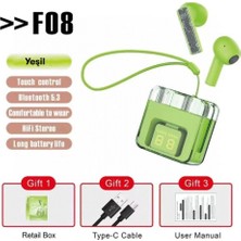 Marsilyan™- F08 Dijital Şarj Göstergeli Tws Bluetooth Kulaklık - Yeşil