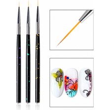 3'lü Profesyonel Tırnak Süsleme Fırçası Seti – Ince Uçlu Detay Çizim Kalemi Nail Art Çizim Fırçası Easy Beauty
