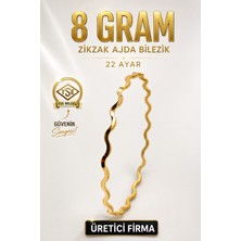 Aks Gold 22 Ayar TSE Belgeli (8 GRAM) Zikzak Ajda Altın İşçiliksiz Bilezik Gold Nişan Düğün