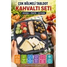 Open City Tabldot 7 Bölmeli Kapaklı Kahvaltı Seti Pet Tek Kullanımlık Piknik Ofis Brunch Servis Kabı 29,5cm Xl