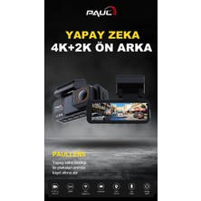 4K Yapay Zekalı Araç Kamerası Ön Arka Plaka Okuma, Hız Göstergesi, Gps Harita, Adas, 5g Wi-Fi