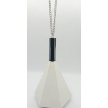 Silver Renk Plaka Uçlu Çelik Kolye (65 Cm)