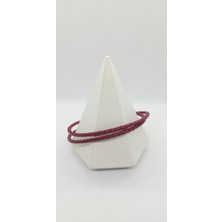 Kırmızı Renk Deri Örgülü Bileklik (40 Cm)