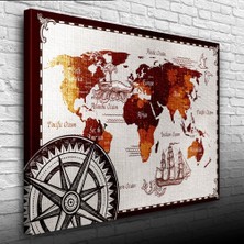 İşsevenler Tarihi Dünya Haritası Kanvas Tablo 50 x 70